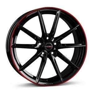 Borbet LX18 Black Glossy Rim Red 8x18 5/112 ET40 N66.6