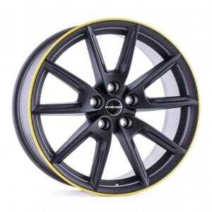 Borbet LX18 Black Matt Rim Yellow 8x18 5/112 ET44 N57.1