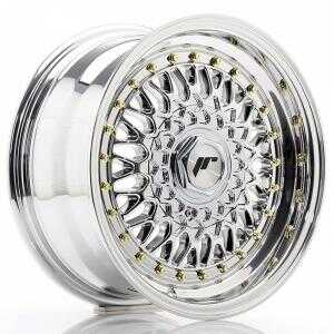 Japan racing JR9 Silver Machined LIP With Rivet Gold 10x17 5/112 ET20 N74.1