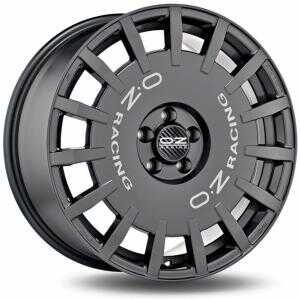 OZ Rally Racing Dark Graphite Silver Lettering 7x17 4/108 ET18 N75