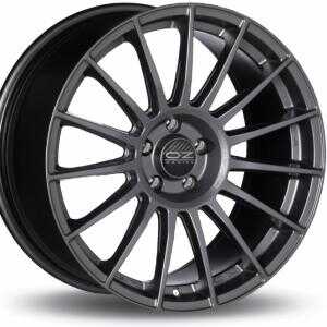 OZ Superturismo LM Matt Gun Metal Silver Lettering 10.5x21 5/112 ET28 N75