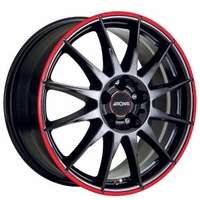 Ronal R54 Black Red 7x16 4/100 ET38 N68