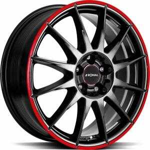 Ronal R54 MCR Jet Black Red rim 6.5x15 4/100 ET38 N68