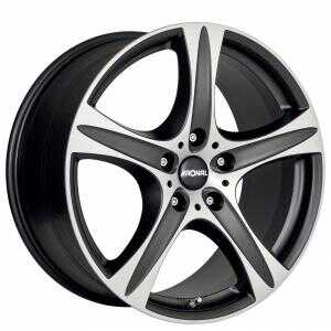 Ronal R55 Matt Black Polished 8.5x18 5/130 ET55 N71.6