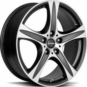 Ronal R55 SUV Matt Black front cut 7.5x17 5/130 ET55 N71.6