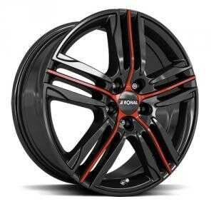 Ronal R57 MCR Jet Black Red SPOKE 7.5x18 5/112 ET51 N76