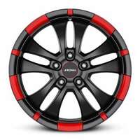 Ronal R59 Jet Black Matt Red rim 6x15 4/100 ET35 N68