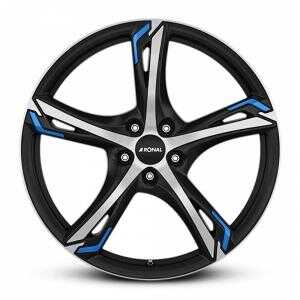 Ronal R62 Blue Jet Black Matt front cut 7.5x17 5/100 ET42 N68