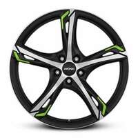 Ronal R62 Green Jet Black Matt front cut 7.5x17 5/100 ET42 N68