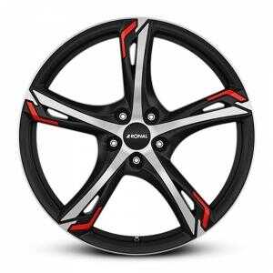 Ronal R62 Red Jet Black Matt front cut 7.5x17 5/108 ET45 N76