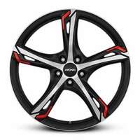 Ronal R62 Red Jet Black Matt front cut 7.5x17 5/108 ET55 N63.4