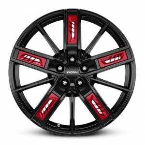 Ronal R67 Red Left Jet Black 8.5x20 5/108 ET50 N76