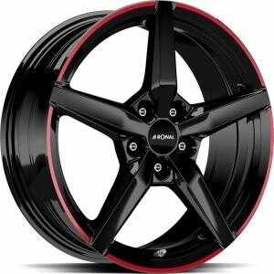 Ronal R69 MCR Jet Black Red rim 7.5x17 5/108.0 ET50 N76